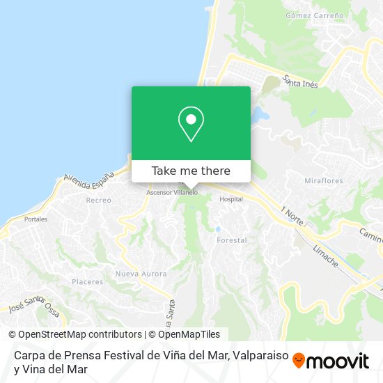 Mapa de Carpa de Prensa Festival de Viña del Mar