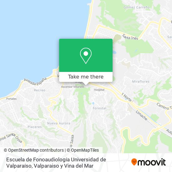 Mapa de Escuela de Fonoaudiología Universidad de Valparaíso
