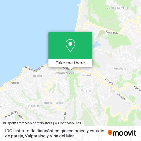 Mapa de IDG instituto de diagnóstico ginecológico y estudio de pareja