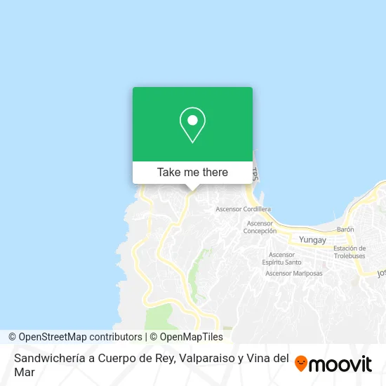 Mapa de Sandwichería a Cuerpo de Rey