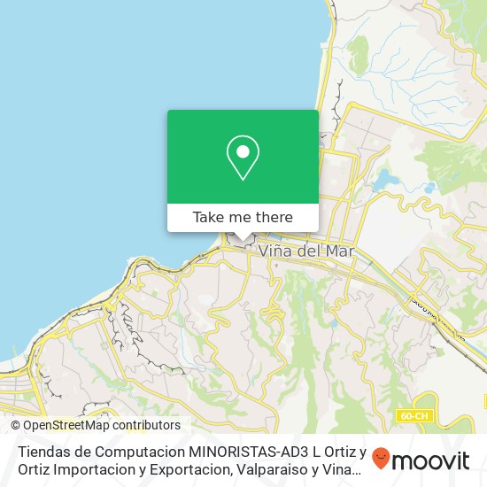 Mapa de Tiendas de Computacion MINORISTAS-AD3 L Ortiz y Ortiz Importacion y Exportacion, Calle Balmaceda 248 2520000 Viña del Mar Centro, Viña del Mar, Valparaíso