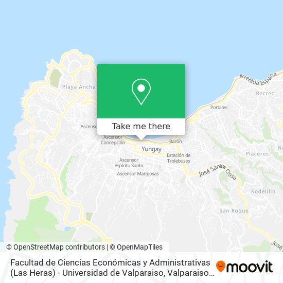 Mapa de Facultad de Ciencias Económicas y Administrativas (Las Heras) - Universidad de Valparaiso