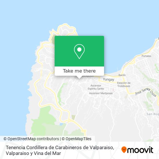 Tenencia Cordillera de Carabineros de Valparaiso map