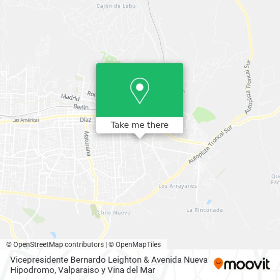 Vicepresidente Bernardo Leighton & Avenida Nueva Hipodromo map