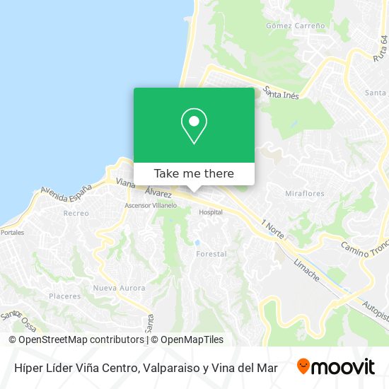 Mapa de Híper Líder Viña Centro