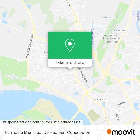 Mapa de Farmacia Municipal De Hualpén