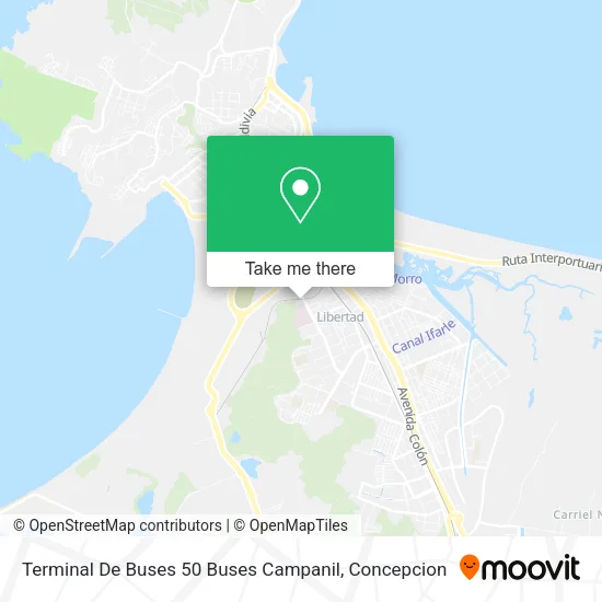 Mapa de Terminal De Buses 50 Buses Campanil