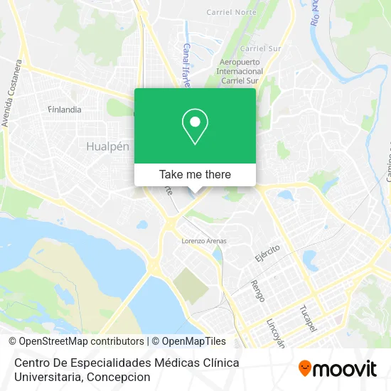 Mapa de Centro De Especialidades Médicas Clínica Universitaria