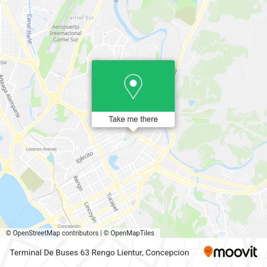 Mapa de Terminal De Buses 63 Rengo Lientur