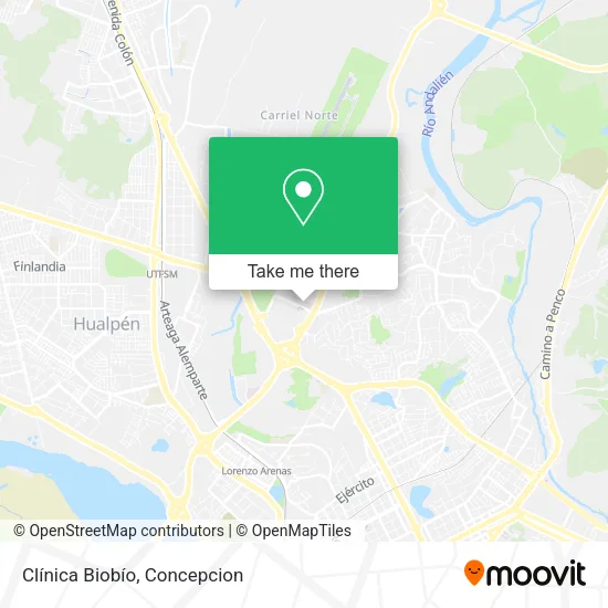 Clínica Biobío map
