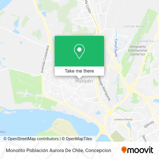 Mapa de Monolito Población Aurora De Chile
