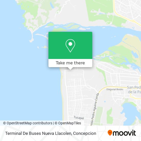Mapa de Terminal De Buses Nueva Llacolen
