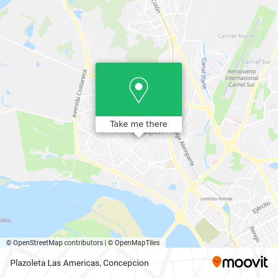 Plazoleta Las Americas map
