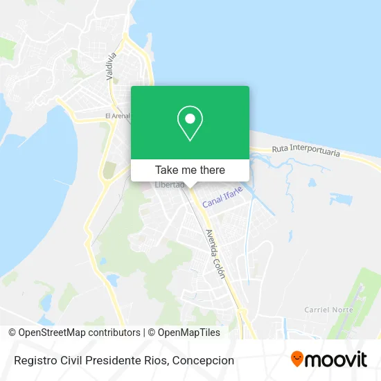 Mapa de Registro Civil Presidente Rios