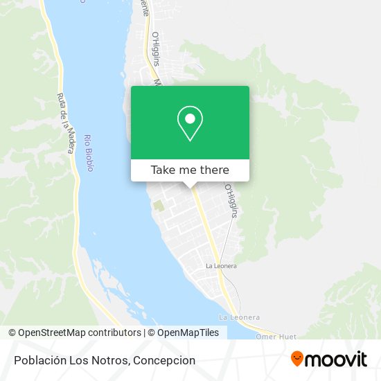 Población Los Notros map