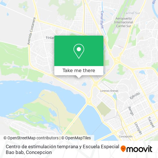Centro de estimulación temprana y Escuela Especial Bao bab map