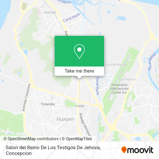 Salon del Reino De Los Testigos De Jehova map