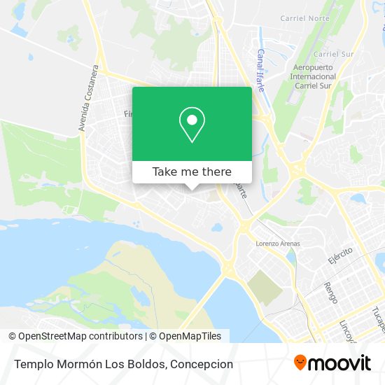 Mapa de Templo Mormón Los Boldos