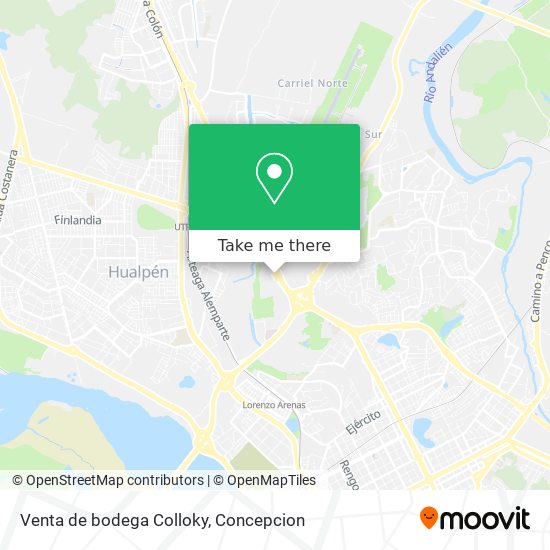 Venta de bodega Colloky map