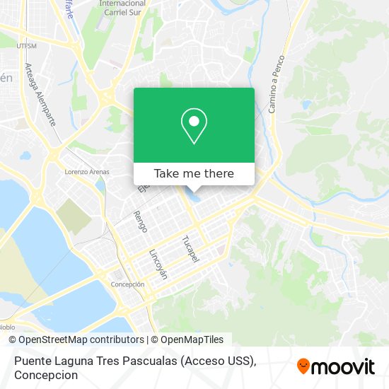 Puente Laguna Tres Pascualas (Acceso USS) map
