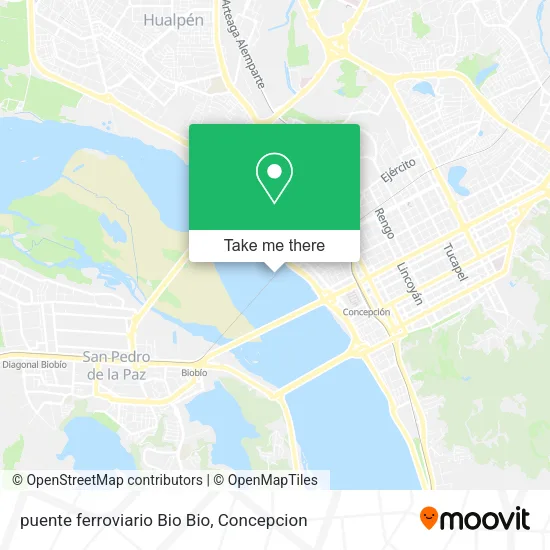 Mapa de puente ferroviario Bio Bio