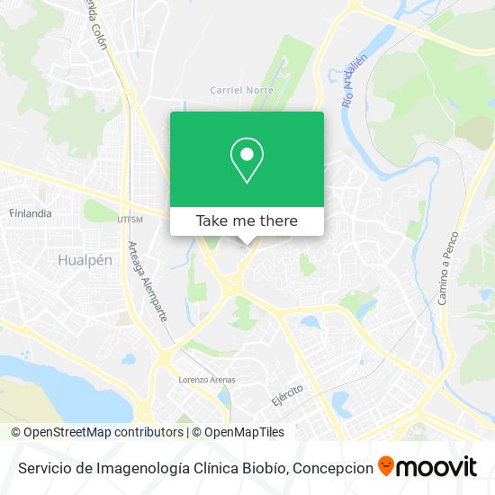 Servicio de Imagenología Clínica Biobío map
