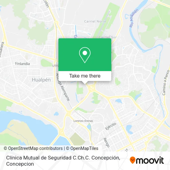 Mapa de Clínica Mutual de Seguridad C.Ch.C. Concepción