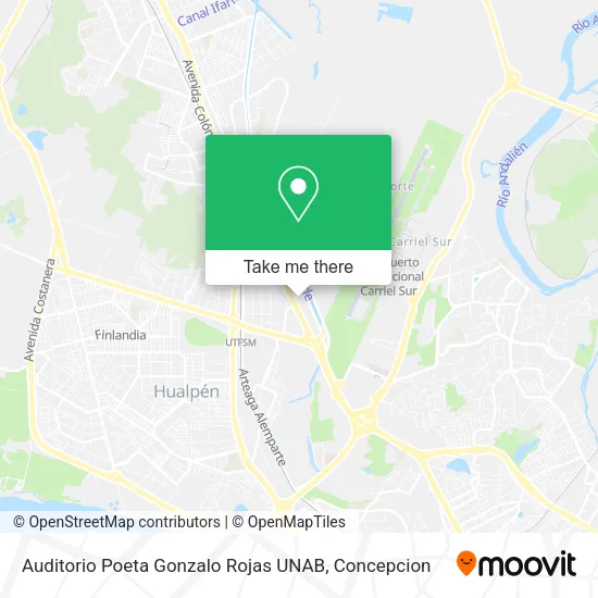 Mapa de Auditorio Poeta Gonzalo Rojas UNAB