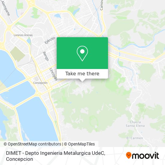 Mapa de DIMET - Depto Ingenieria Metalurgica UdeC