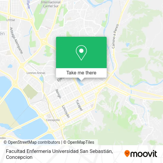 Mapa de Facultad Enfermería Universidad San Sebastián