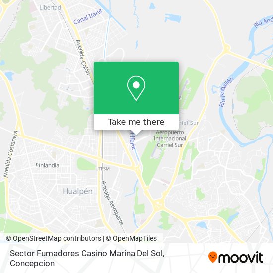 Sector Fumadores Casino Marina Del Sol map