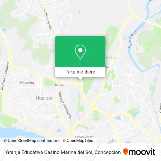 Mapa de Granja Educativa Casino Marina del Sol