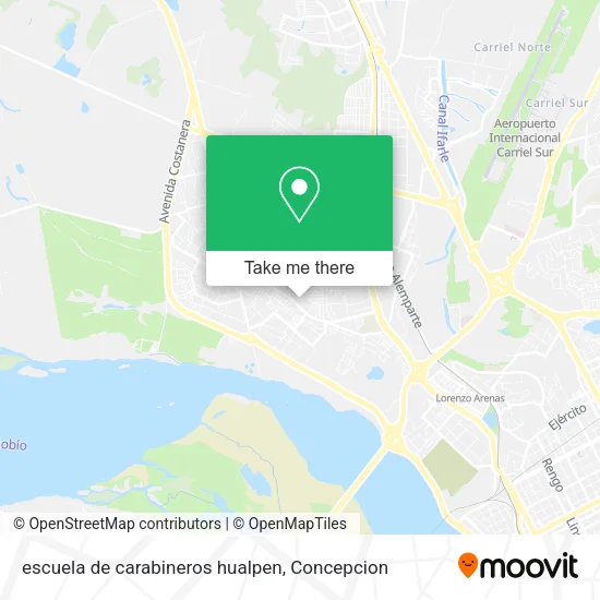 Mapa de escuela de carabineros hualpen