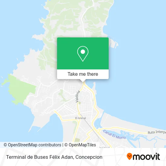 Mapa de Terminal de Buses Félix Adan