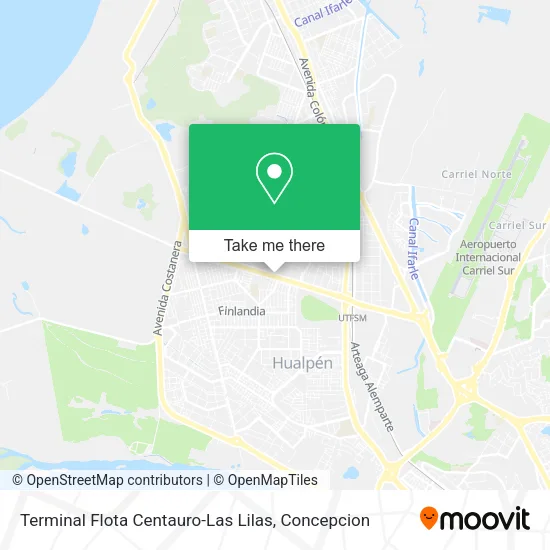 Mapa de Terminal Flota Centauro-Las Lilas