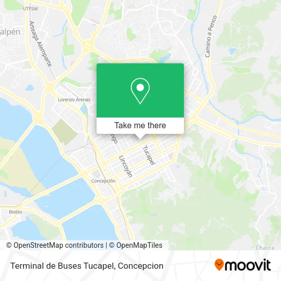 Mapa de Terminal de Buses Tucapel