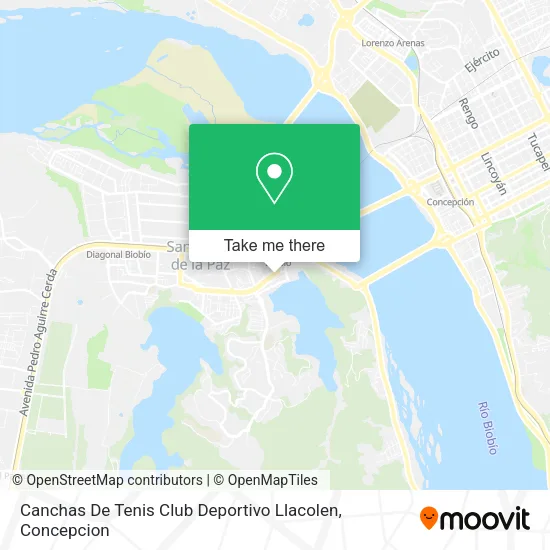 Mapa de Canchas De Tenis Club Deportivo Llacolen