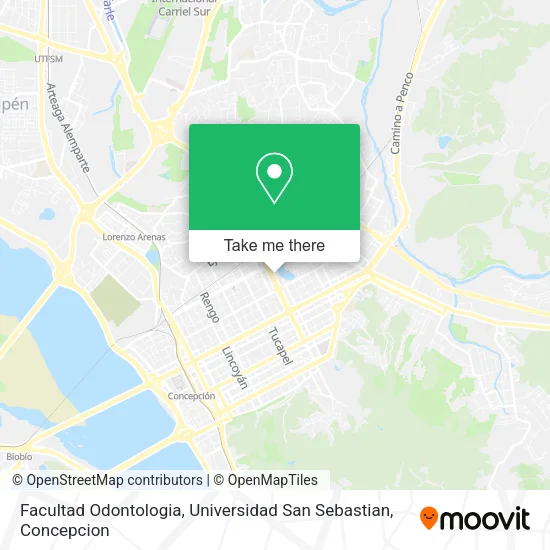Mapa de Facultad Odontologia, Universidad San Sebastian