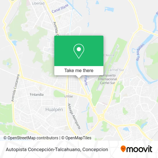Mapa de Autopista Concepción-Talcahuano