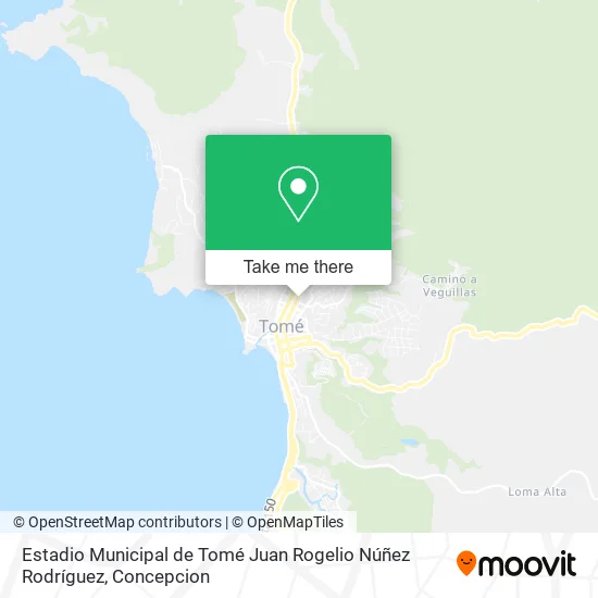 Mapa de Estadio Municipal de Tomé  Juan Rogelio Núñez Rodríguez