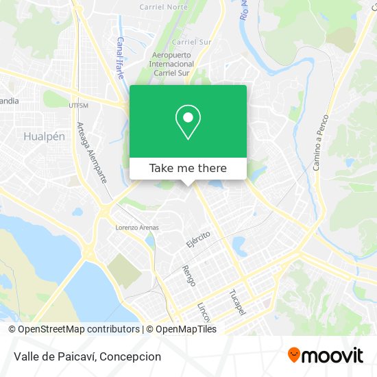 Mapa de Valle de Paicaví