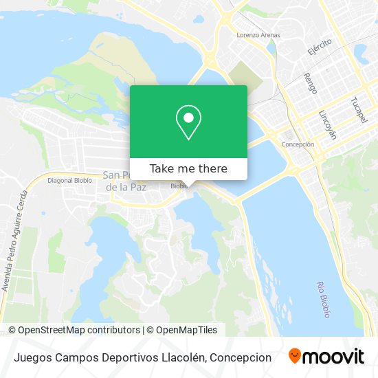 Juegos Campos Deportivos Llacolén map