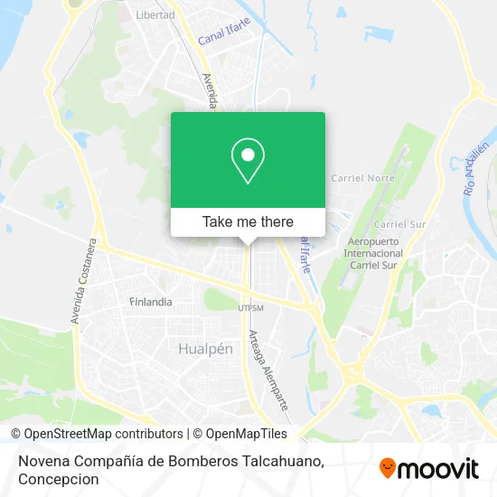 Mapa de Novena Compañía de Bomberos Talcahuano