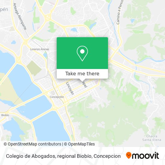 Mapa de Colegio de Abogados, regional Biobío