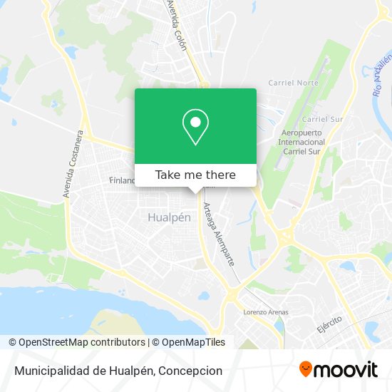 Mapa de Municipalidad de Hualpén