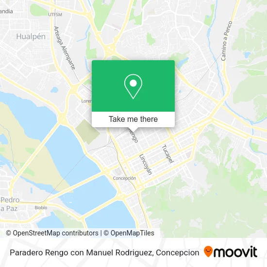 Mapa de Paradero Rengo con Manuel Rodriguez