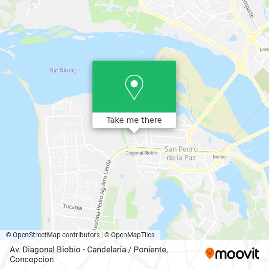 Mapa de Av. Diagonal Biobio - Candelaria / Poniente