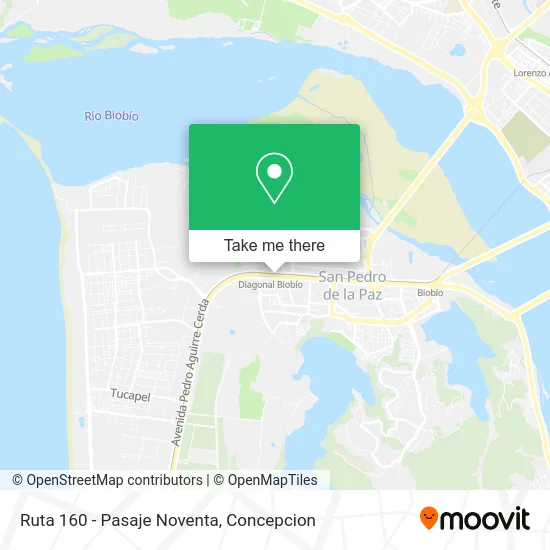 Ruta 160 - Pasaje Noventa map