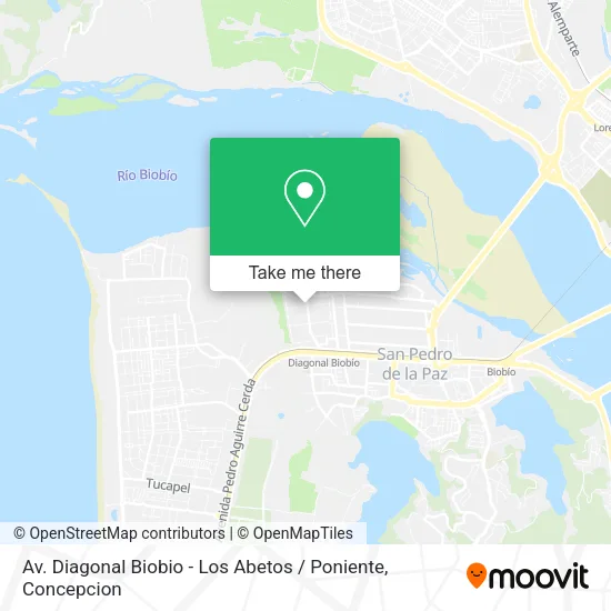 Av. Diagonal Biobio - Los Abetos / Poniente map