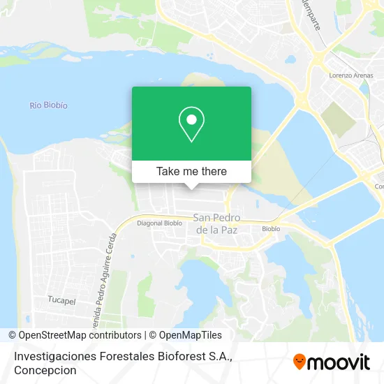 Mapa de Investigaciones Forestales Bioforest S.A.